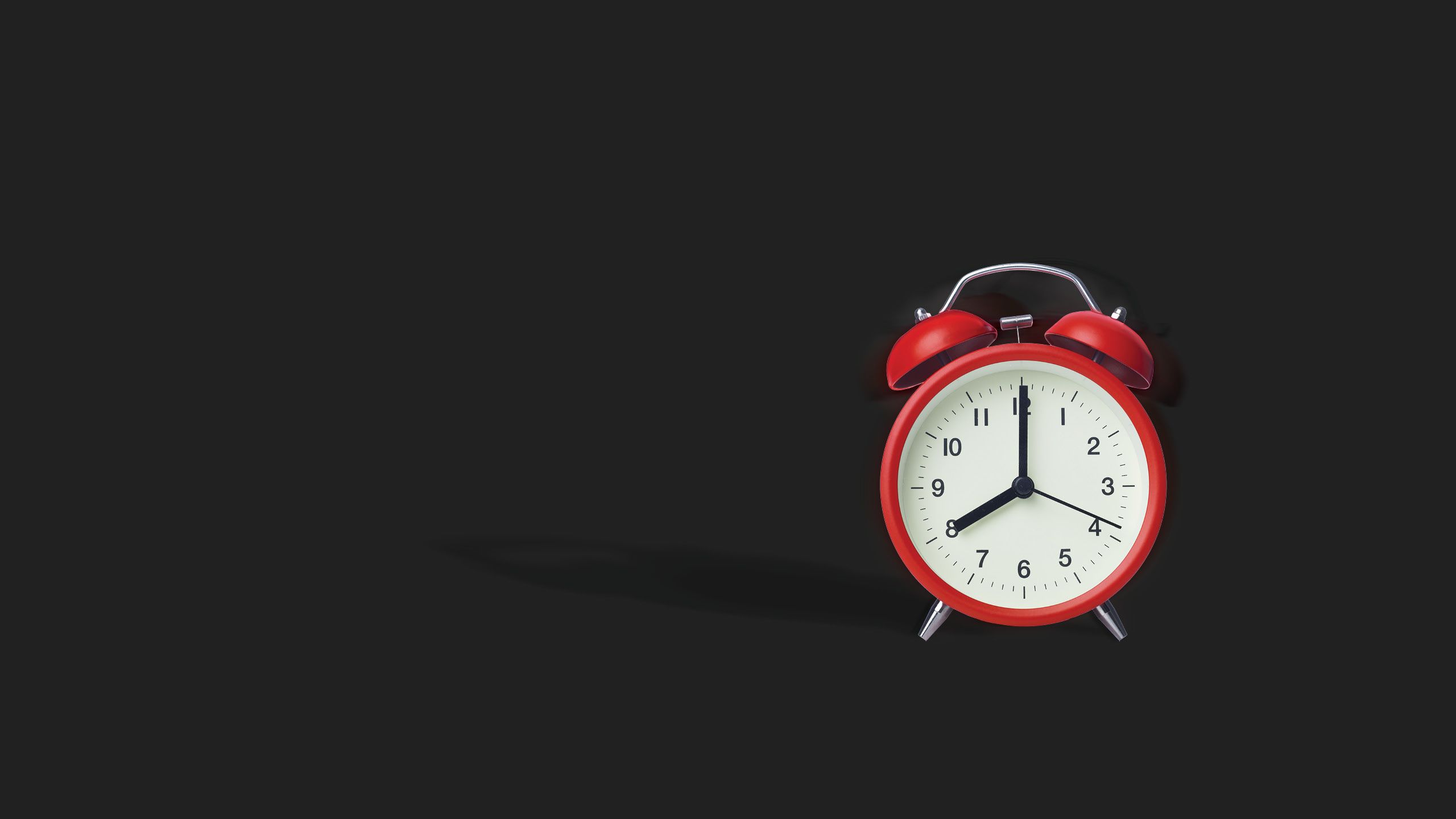 Text disappears and the alarm clock appears to be ringing.